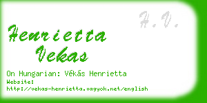 henrietta vekas business card