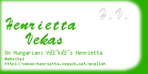 henrietta vekas business card